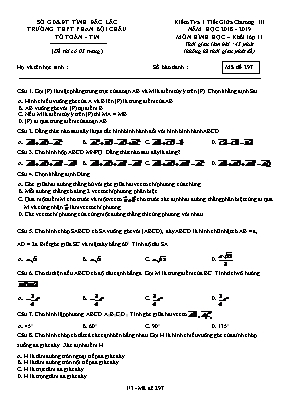 Đề kiểm tra 1 tiết giữa Chương III môn Hình học Lớp 11 - Mã đề 297 - Năm học 2018-2019 - Trường THPT Phan Bội Châu